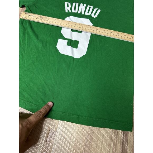 NBA Boston Celtics #9 Rajon Rondo Adidas Boys T-Shirt Medium Green - Picture 3 of 5